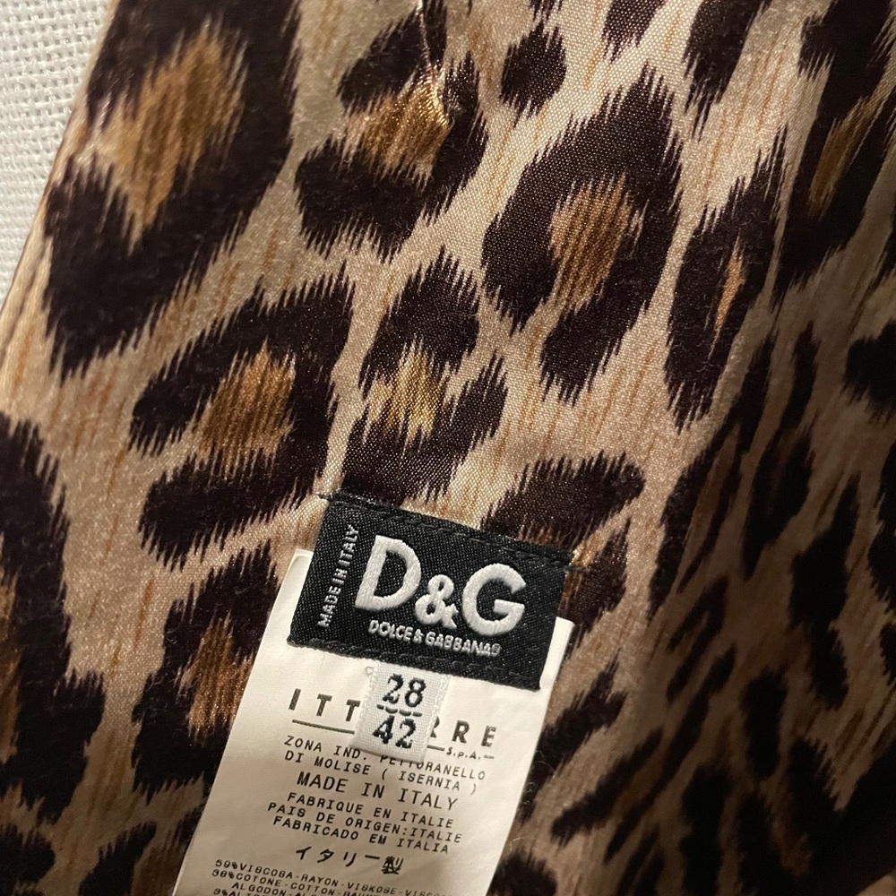 D & G original Leopard dress size 28/42 Armless Cocktail Dress